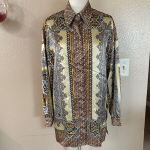 Fred David Brown and Cream Patterned Shirt